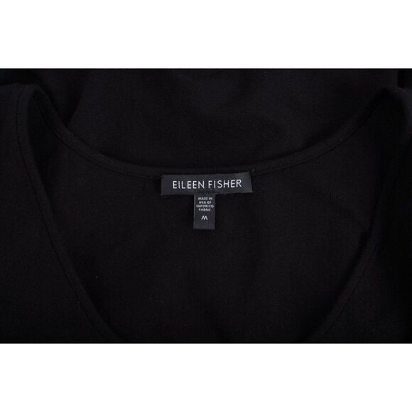 Eileen Fisher Womens Shirt Top Black M Medium Black Rayon Lycra Sleeveless - Picture 5 of 6